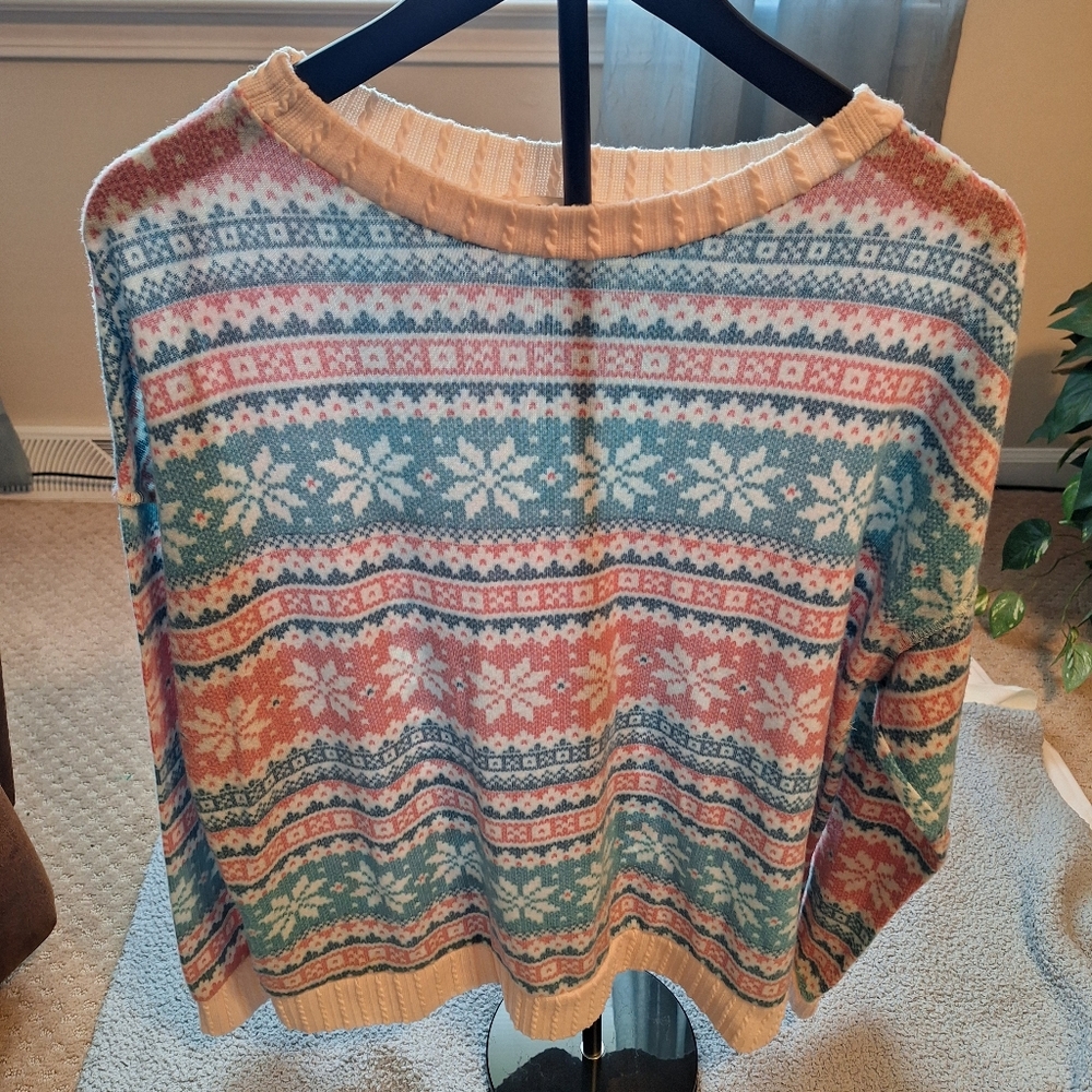 Final Price* Vintage Haptics Women's Multicolor Fair Isle Sweater Size L